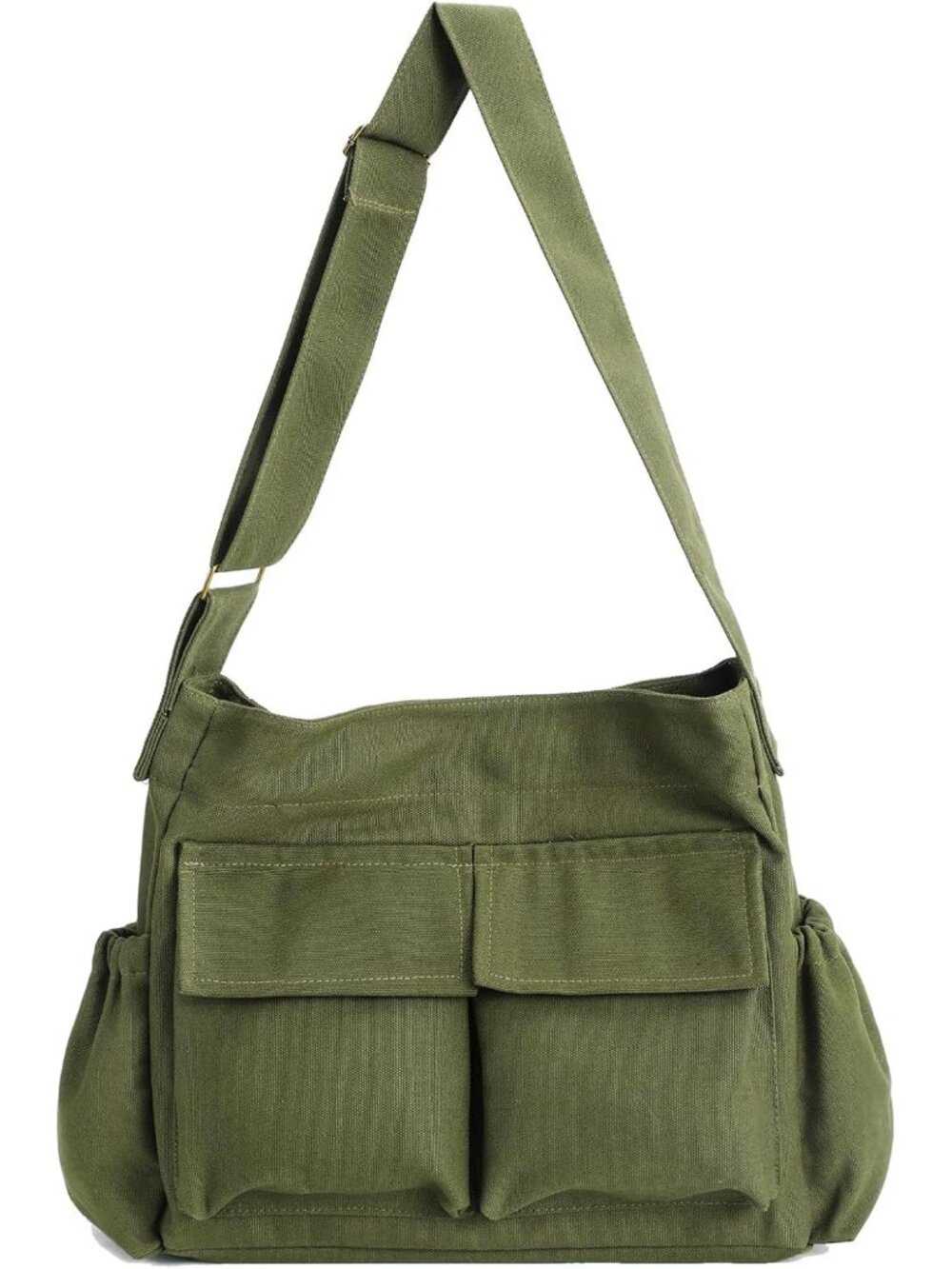 Canvas Messenger Bag Cute Crossbody Bags Women/Men Shoulder Bag with Pocket